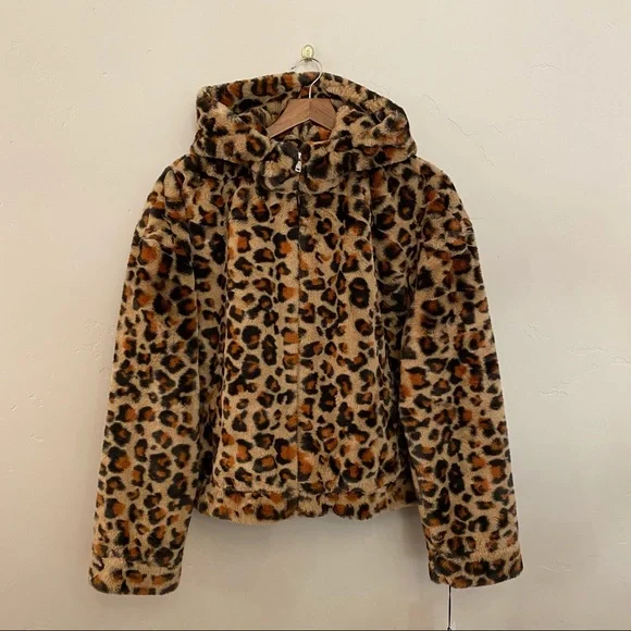 UGG Leopard Faux Fur Mandy Hoodie - Picture 1 of 16